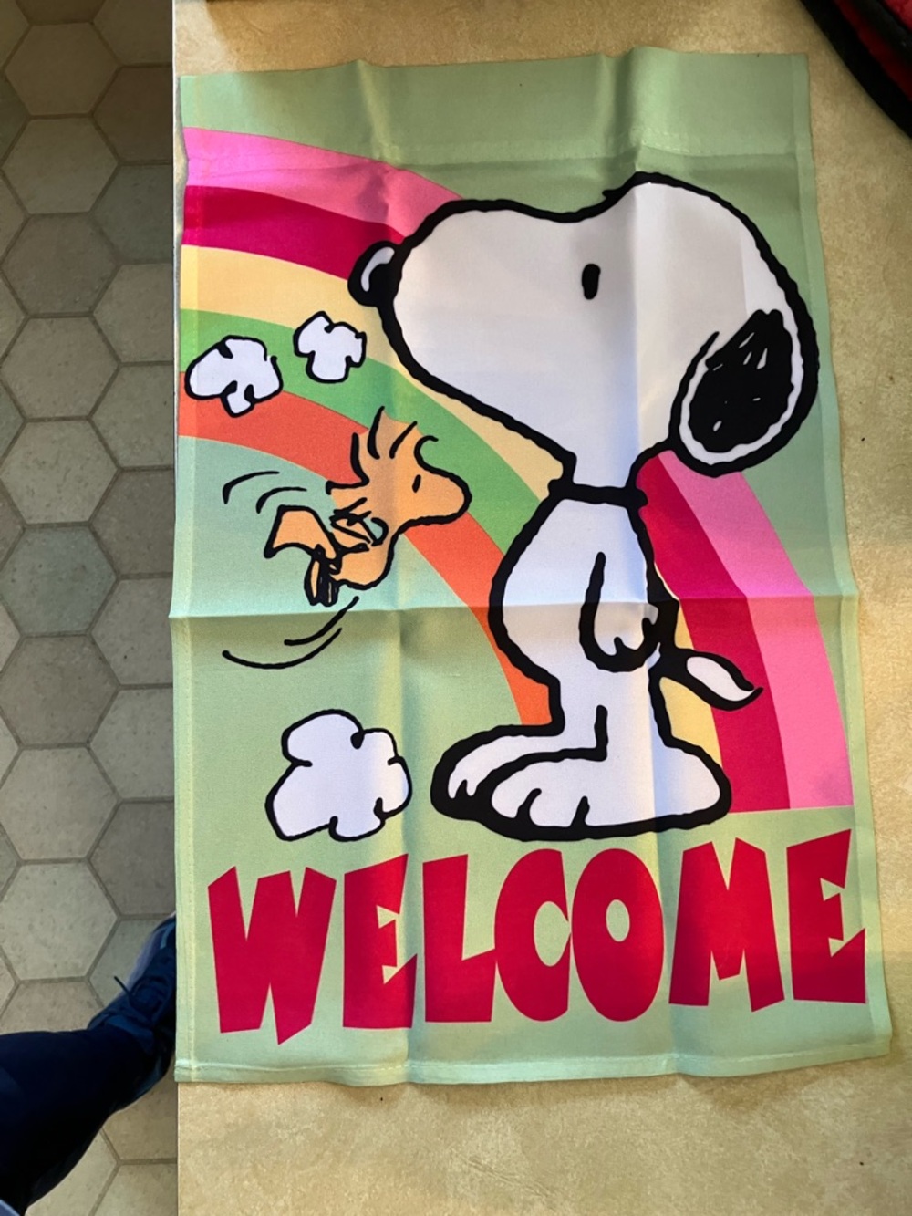 Peanuts SNOOPY WELCOME Garden Flag 12” x 18”  #40247 outdoor Decor No Pole